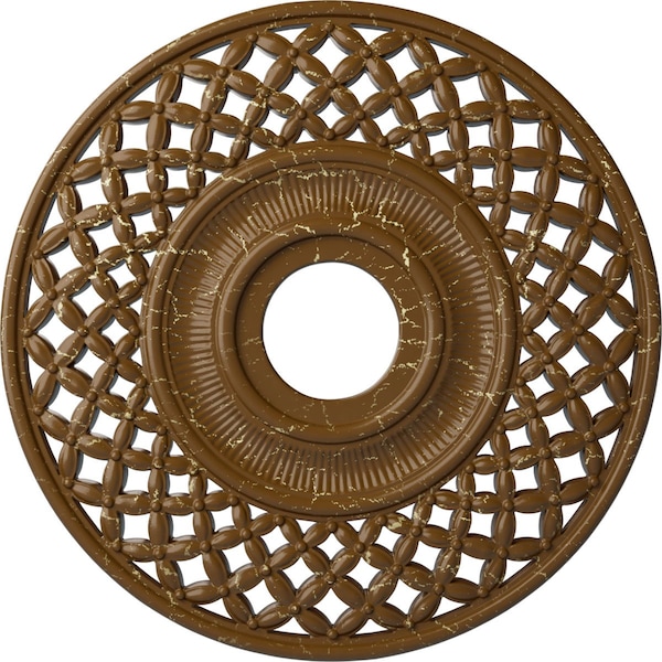 Ekena Millwork Robin Medallion (Canopies up to 6 1/4"), 22 1/4"OD x 4 3/4"ID x 1 1/4"P, Smokey Topaz Crackle CM22RBSTC - main